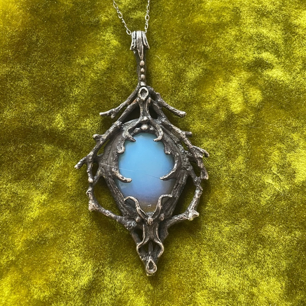 Burial Ground Large Opalite Sterling Silver Pendant ♥️